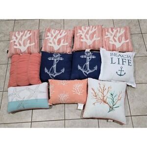 Madison Park Pillow Set Of 11 Pebble Beach Ocean Decor Coastal Starfish Coral
